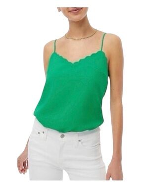 J. CREW Beautiful Scalloped Edge Blouse, Adjustable Spaghetti Straps,
Size 4.
